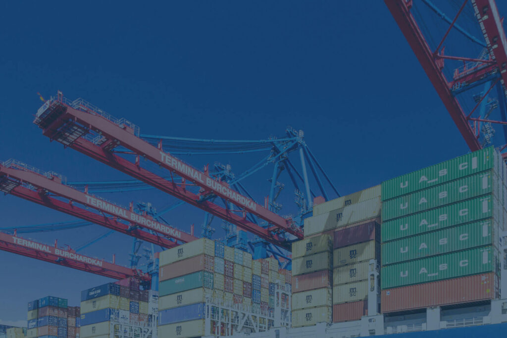 Container cranes at a terminal